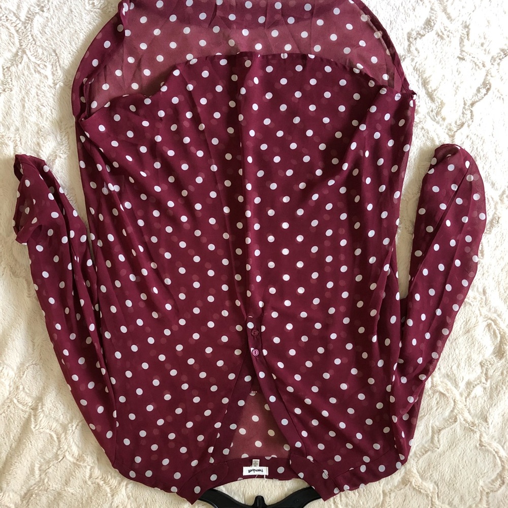 Polka dot sheer top